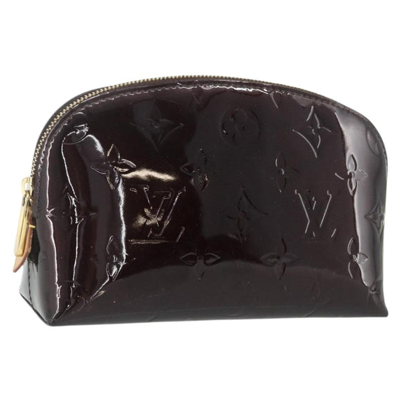 LOUIS VUITTON Vernis Pochette Cosmetic PM Pouch Amarante M91495 LV Auth 177298