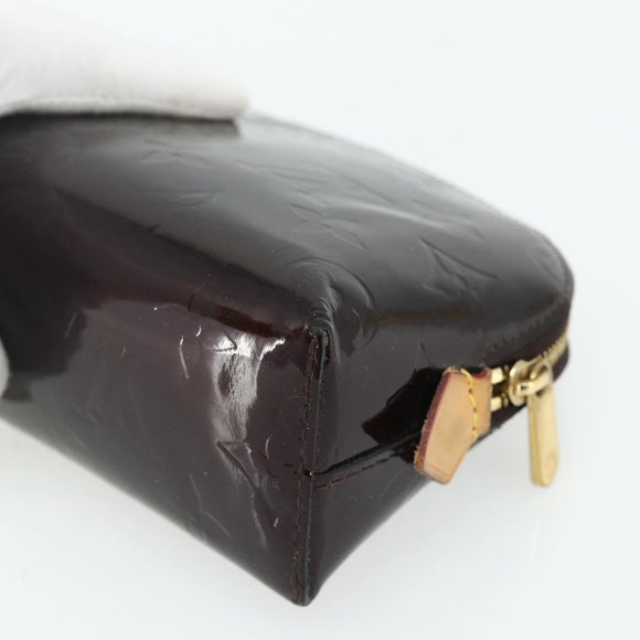 LOUIS VUITTON Vernis Pochette Cosmetic PM Pouch Amarante M91495 LV Auth 177298