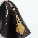 LOUIS VUITTON Vernis Pochette Cosmetic PM Pouch Amarante M91495 LV Auth 177298-8