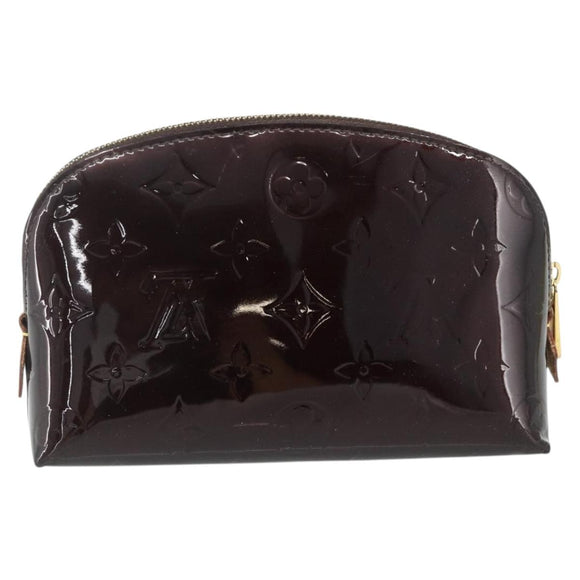 LOUIS VUITTON Vernis Pochette Cosmetic PM Pouch Amarante M91495 LV Auth 177298