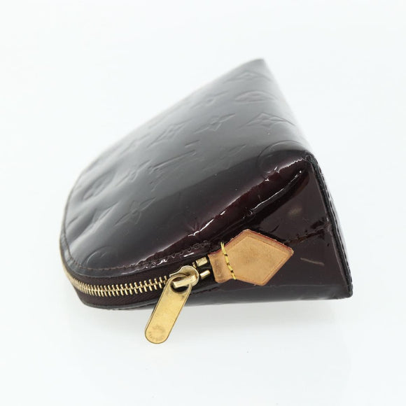 LOUIS VUITTON Vernis Pochette Cosmetic PM Pouch Amarante M91495 LV Auth 177298