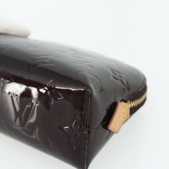 LOUIS VUITTON Vernis Pochette Cosmetic PM Pouch Amarante M91495 LV Auth 177298