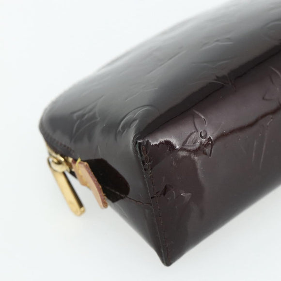 LOUIS VUITTON Vernis Pochette Cosmetic PM Pouch Amarante M91495 LV Auth 177298
