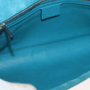 GUCCI Micro GG Canvas Clutch Bag PVC Turquoise Blue Gold 339249 Auth 177302A-9