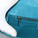 GUCCI Micro GG Canvas Clutch Bag PVC Turquoise Blue Gold 339249 Auth 177302A-10
