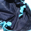 LOEWE Anagram Shoulder Bag Leather Turquoise Blue Gold Auth 177303-11