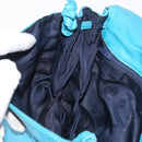 LOEWE Anagram Shoulder Bag Leather Turquoise Blue Gold Auth 177303-20
