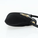 Salvatore Ferragamo Gancini Shoulder Bag Suede Black Gold Auth 177304A-5