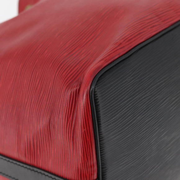 LOUIS VUITTON Epi Petit Noe Shoulder Bag Bicolor Black Red M44172 Auth 177306A