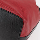 LOUIS VUITTON Epi Petit Noe Shoulder Bag Bicolor Black Red M44172 Auth 177306A-16