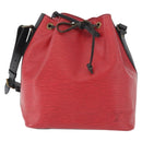 LOUIS VUITTON Epi Petit Noe Shoulder Bag Bicolor Black Red M44172 Auth 177306A-13
