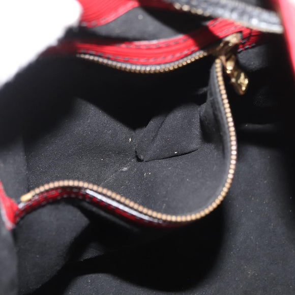 LOUIS VUITTON Epi Petit Noe Shoulder Bag Bicolor Black Red M44172 Auth 177306A
