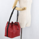LOUIS VUITTON Epi Petit Noe Shoulder Bag Bicolor Black Red M44172 Auth 177306A-22