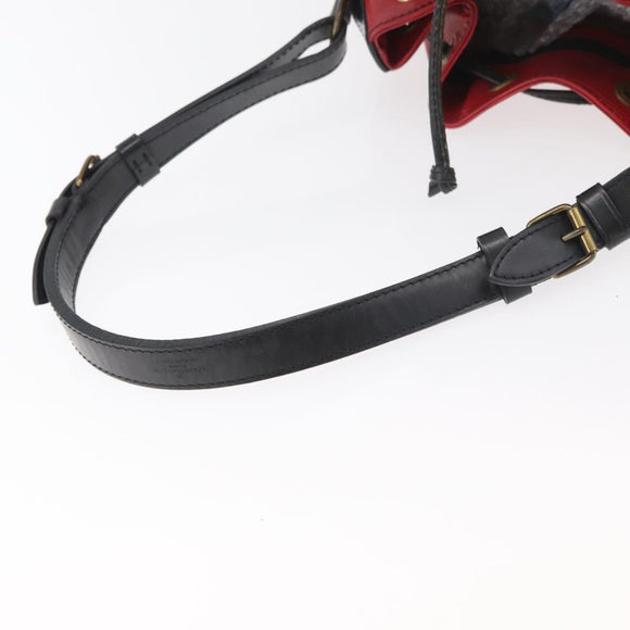 LOUIS VUITTON Epi Petit Noe Shoulder Bag Bicolor Black Red M44172 Auth 177306A