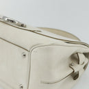 Salvatore Ferragamo Gancini Hand Bag Leather White Silver Auth 177310A-10