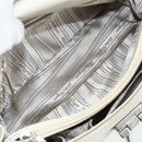 Salvatore Ferragamo Gancini Hand Bag Leather White Silver Auth 177310A-16