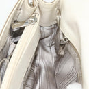 Salvatore Ferragamo Gancini Hand Bag Leather White Silver Auth 177310A-18
