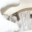 Salvatore Ferragamo Gancini Hand Bag Leather White Silver Auth 177310A-19