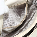 Salvatore Ferragamo Gancini Hand Bag Leather White Silver Auth 177310A-20