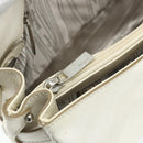 Salvatore Ferragamo Gancini Hand Bag Leather White Silver Auth 177310A-21