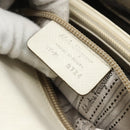 Salvatore Ferragamo Gancini Hand Bag Leather White Silver Auth 177310A-26