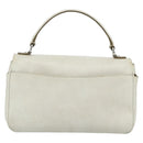 Salvatore Ferragamo Gancini Hand Bag Leather White Silver Auth 177310A-3