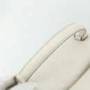 Salvatore Ferragamo Gancini Hand Bag Leather White Silver Auth 177310A-7