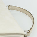 Salvatore Ferragamo Gancini Hand Bag Leather White Silver Auth 177310A-8