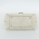 Salvatore Ferragamo Gancini Hand Bag Leather White Silver Auth 177310A-9