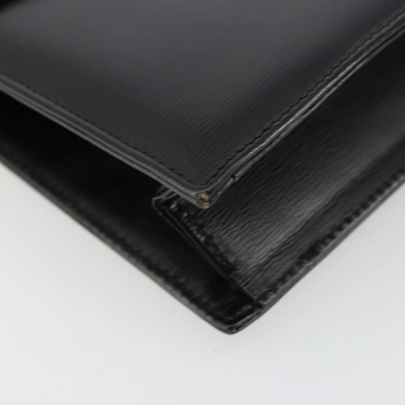 Christian Dior Shoulder Bag Leather Black Gold Auth 177312