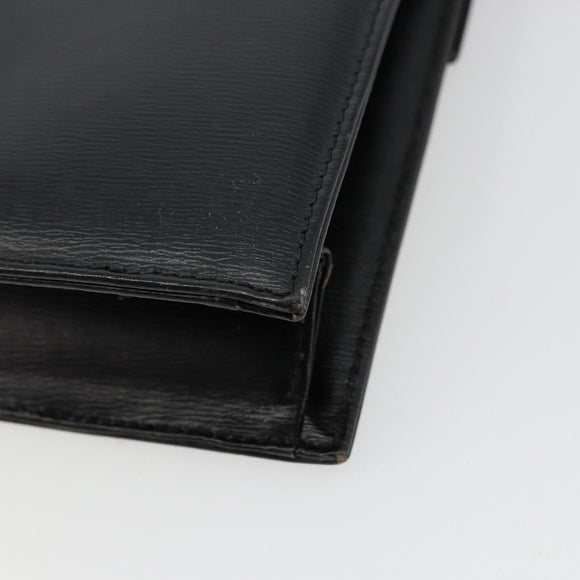 Christian Dior Shoulder Bag Leather Black Gold Auth 177312