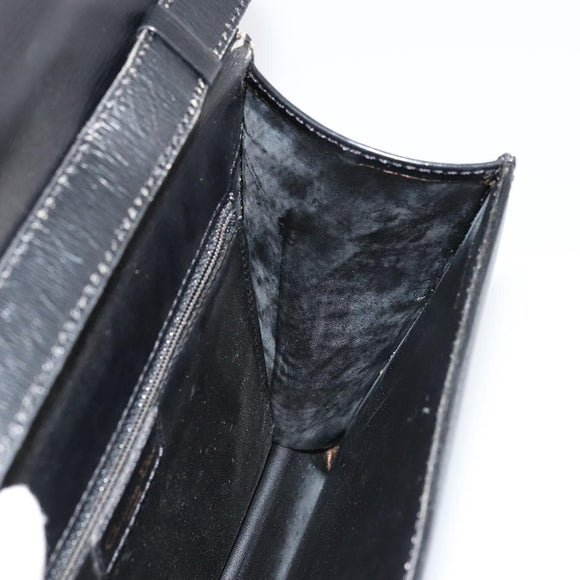Christian Dior Shoulder Bag Leather Black Gold Auth 177312