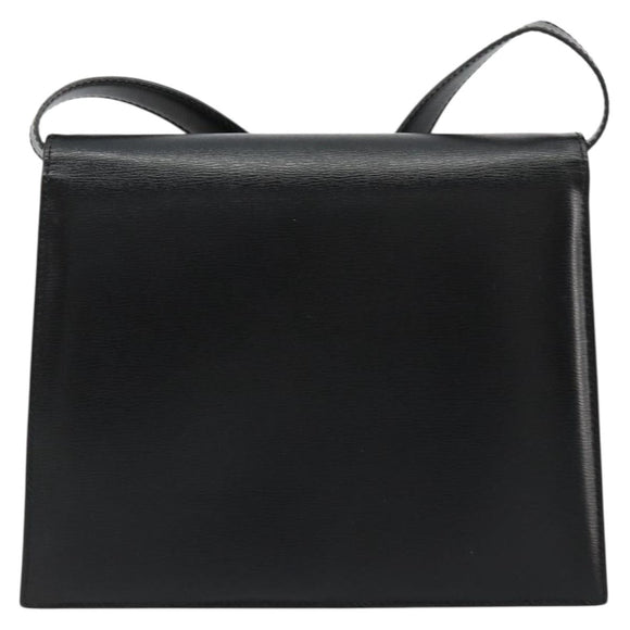 Christian Dior Shoulder Bag Leather Black Gold Auth 177312
