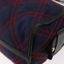 PRADA Graphic Quilt Hand Bag Leather Nylon 2way Navy Gold Auth 177317A-13