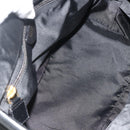 CELINE Circle Hand Bag Nylon Black Gold Auth 177318A-11
