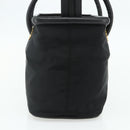 CELINE Circle Hand Bag Nylon Black Gold Auth 177318A-4