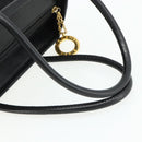 CELINE Circle Hand Bag Nylon Black Gold Auth 177318A-7