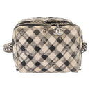 CHANEL Shoulder Bag Canvas Beige Silver CC Auth 177319-13