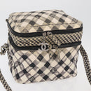 CHANEL Shoulder Bag Canvas Beige Silver CC Auth 177319-6