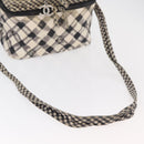 CHANEL Shoulder Bag Canvas Beige Silver CC Auth 177319-7