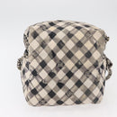 CHANEL Shoulder Bag Canvas Beige Silver CC Auth 177319-5