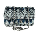 CHANEL Matelasse Chain Shoulder Bag Sequin Gray Silver CC Auth 177320SM-1