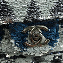 CHANEL Matelasse Chain Shoulder Bag Sequin Gray Silver CC Auth 177320SM-19