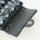 CHANEL Matelasse Chain Shoulder Bag Sequin Gray Silver CC Auth 177320SM-20