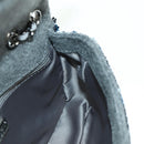 CHANEL Matelasse Chain Shoulder Bag Sequin Gray Silver CC Auth 177320SM-22