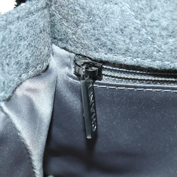 CHANEL Matelasse Chain Shoulder Bag Sequin Gray Silver CC Auth 177320SM