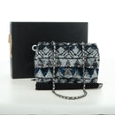 CHANEL Matelasse Chain Shoulder Bag Sequin Gray Silver CC Auth 177320SM-12