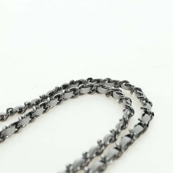 CHANEL Matelasse Chain Shoulder Bag Sequin Gray Silver CC Auth 177320SM