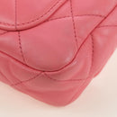 CHANEL Matelasse Chain Shoulder Bag Lamb Skin Pink Gold CC Auth 177321SAM-17