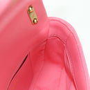 CHANEL Matelasse Chain Shoulder Bag Lamb Skin Pink Gold CC Auth 177321SAM-22